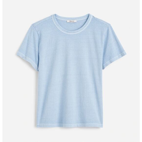 NEW Madewell Cotton Perfect Crewneck Tee Shirt Cotton Basics Light Blue XXS - Picture 1 of 9